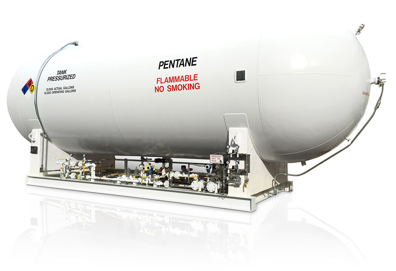 Oberirdische Lagerung von Pentan