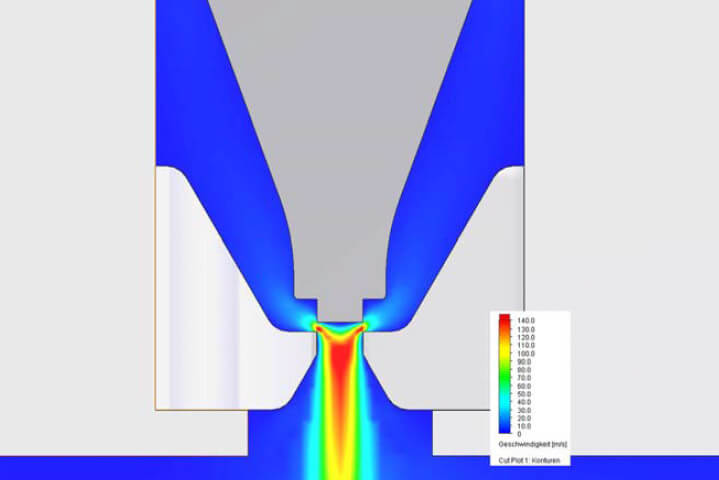 Flow simulation of an injector
