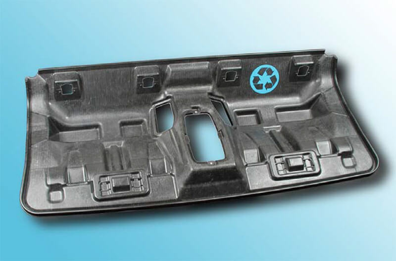 Back seat shell of the BMW i3 made from carbon fibre recycling material Back seat shell of the BMW i3 made from carbon fibre recycling material