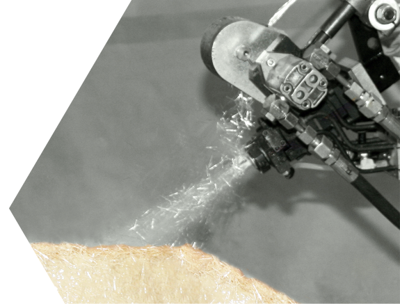 PUR-CSM spray technology - Manufacture of fibre-reinforced components or compound molded parts in a spraying process